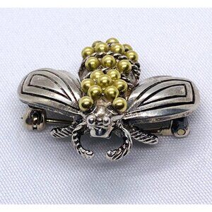 Tiffany & Co. 925 Sterling Silver & 18k Yellow Gold Bumble Bee Pin Brooch
